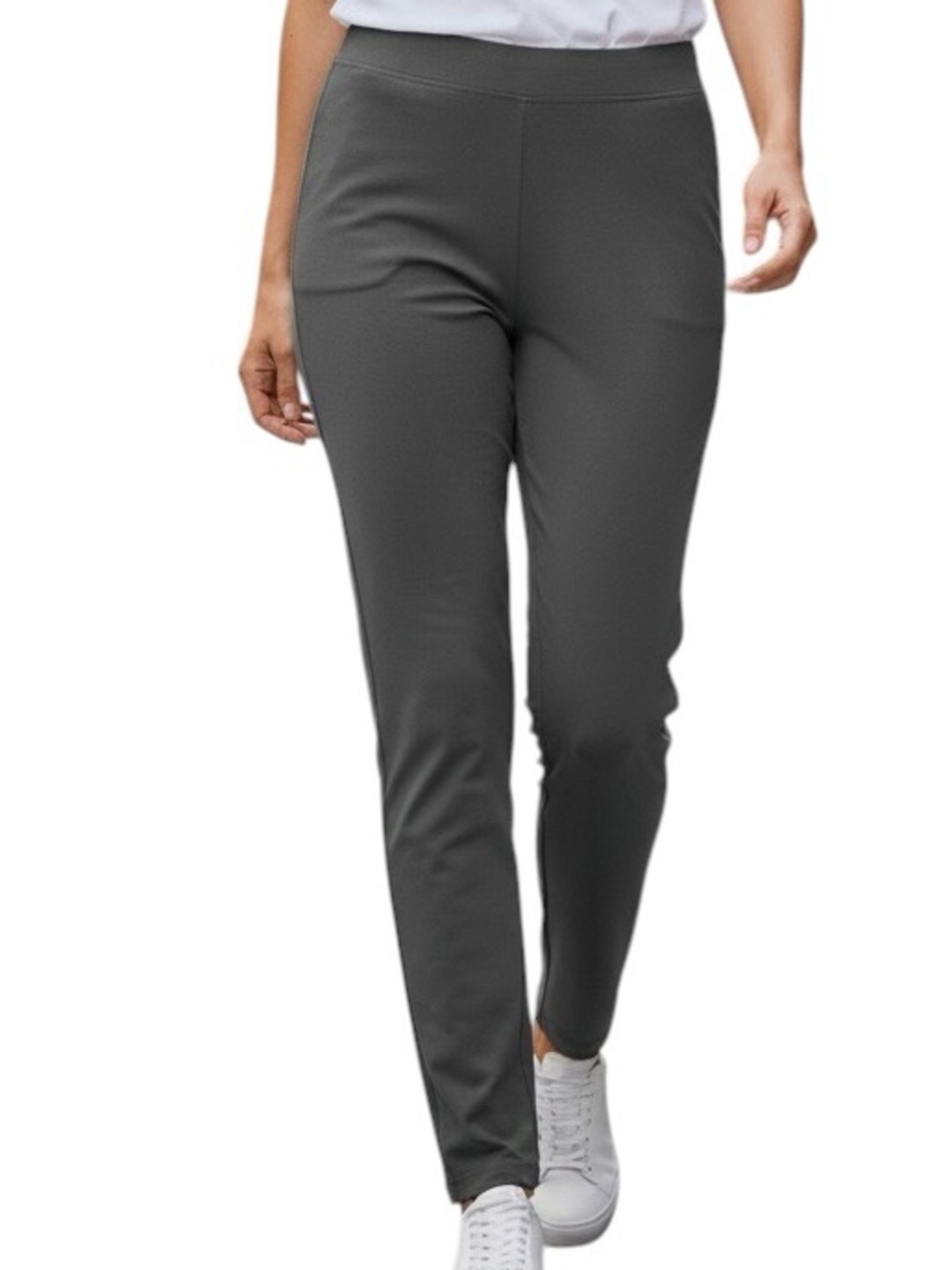 Eileen Fisher Pants Gray Charcoal Slim Pull-On Ponte Pants Size Large